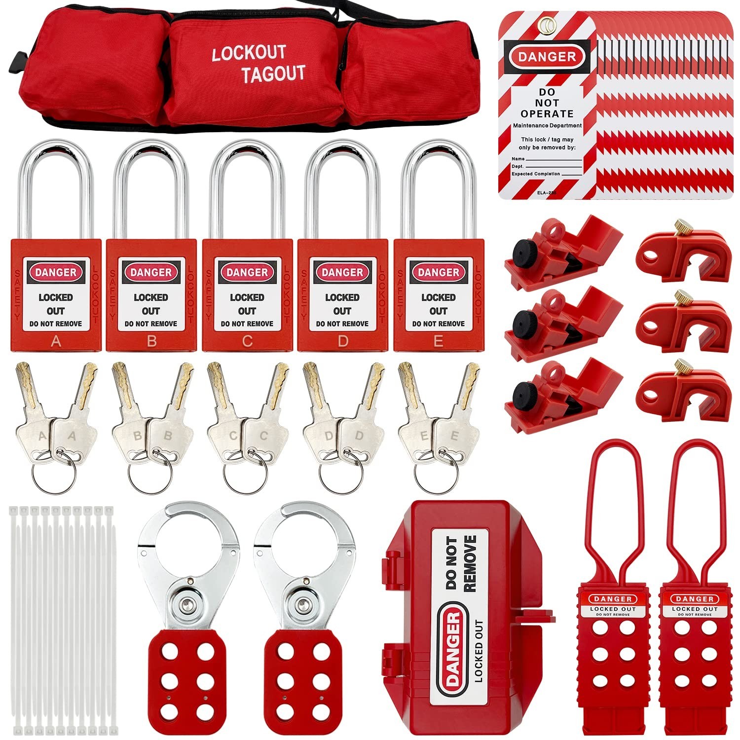 SAFBY Lockout Tagout Kits Electrical Loto - Clamp-On Circuit Breaker Lockout,...