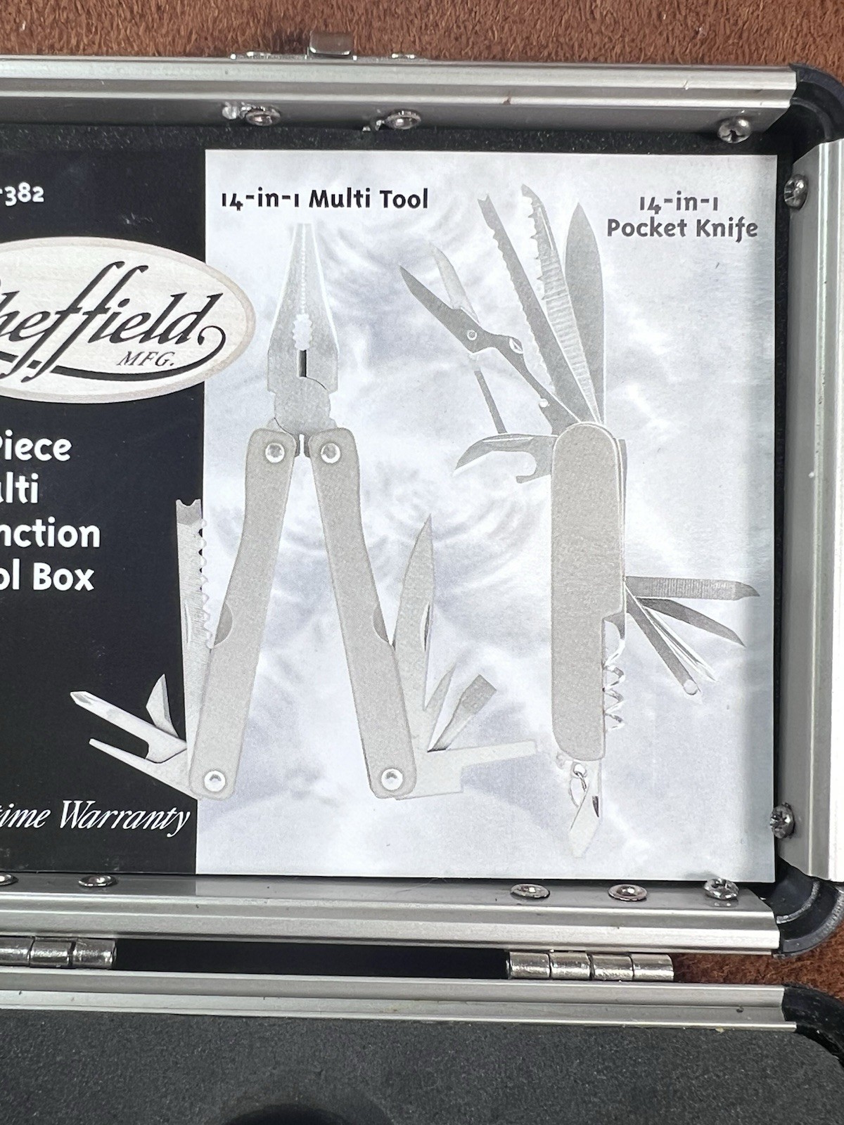 New SHEFFIELD 2 Piece Multi Function TOOL BOX 14 in 1 Multi Tool & Knife! Unused
