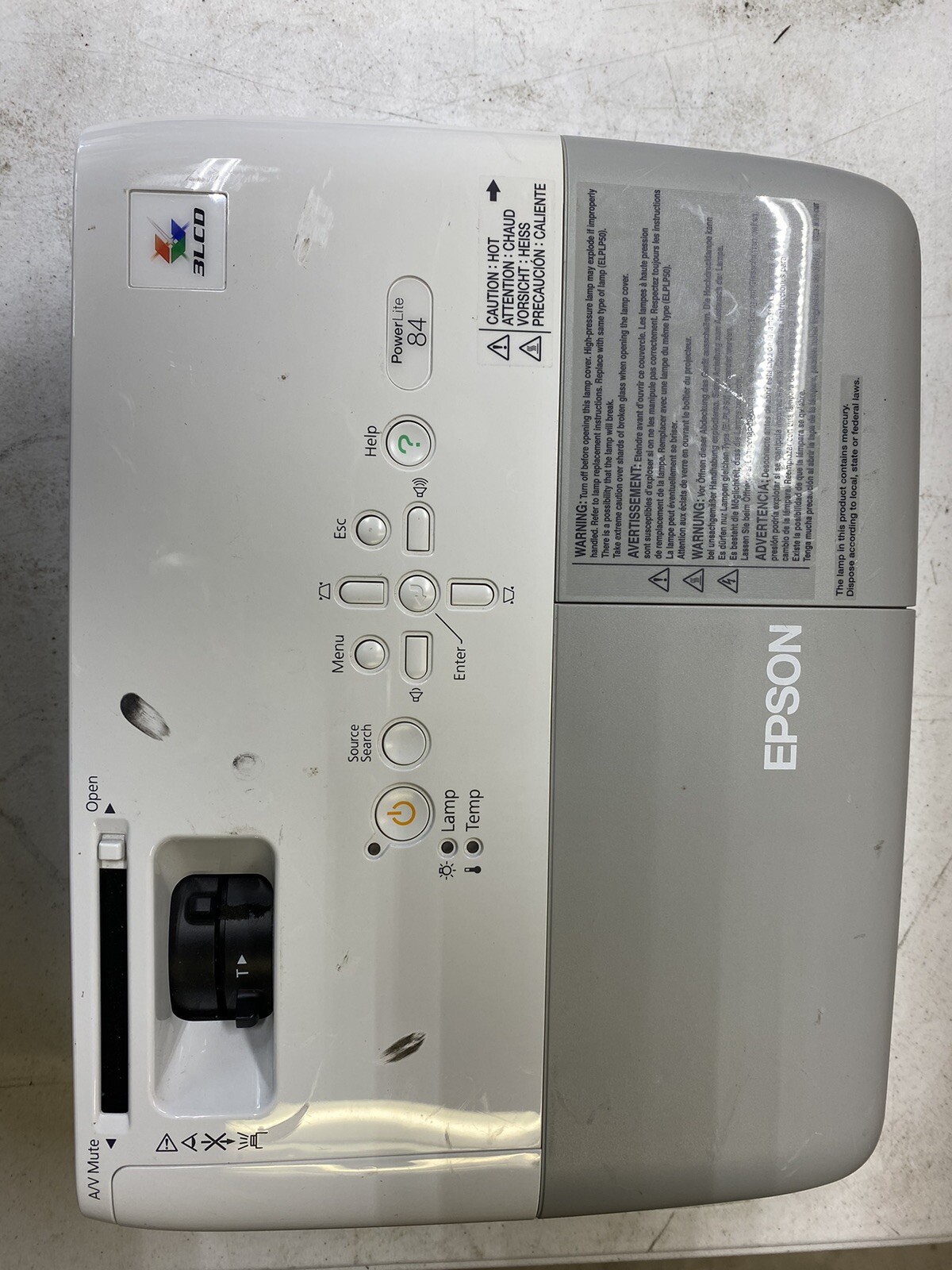 Epson PowerLite 84 Hours may vary 3110 hrs or less