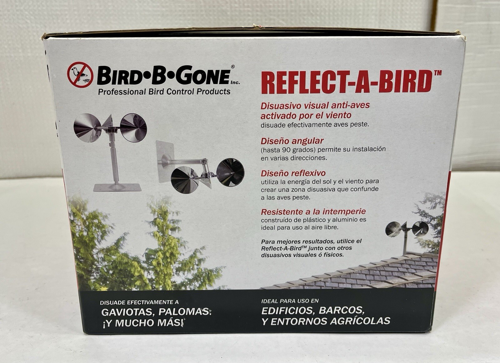 BIRD-B-GONE REFLECT-A-BIRD Wind Powered Spinning Visual Bird Deterrent New