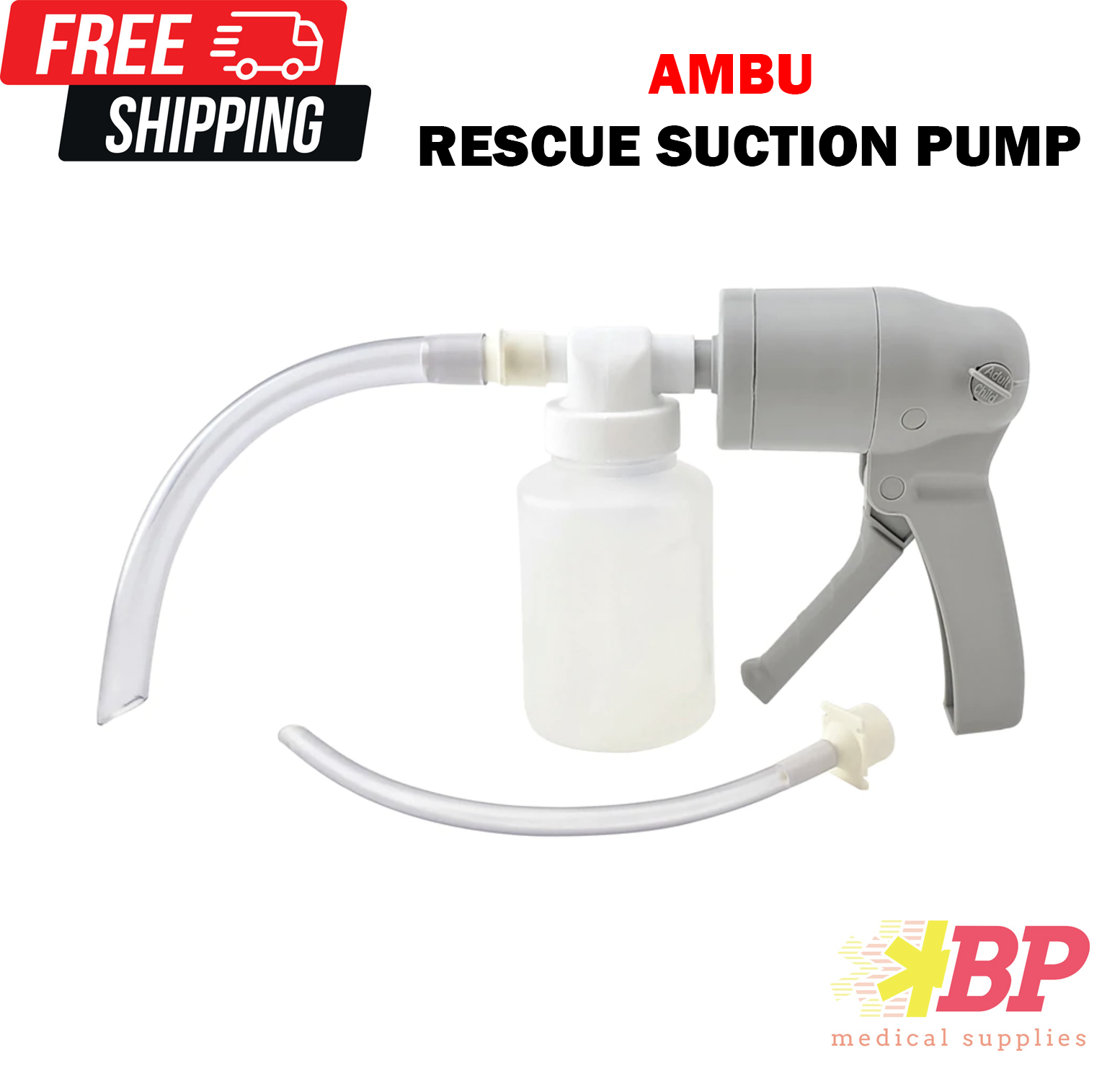 Dixie EMS ResCue Manual Suction Pump - EMT Portable Hand Held Suction Pump