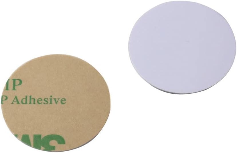 ETEKJOY 10 PCS Writable 125kHz RFID Sticker Coin Adhesive 25mm, Multicolor