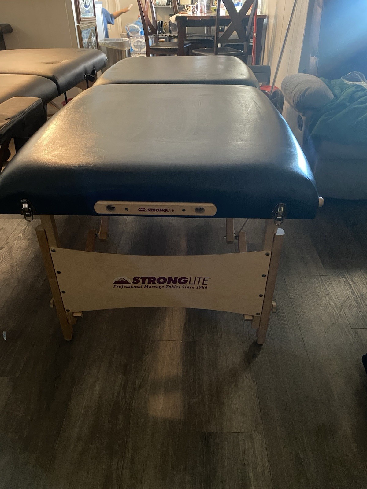 Stronglite Standard Portable Foldable Massage Table, Blue, Wood Frame