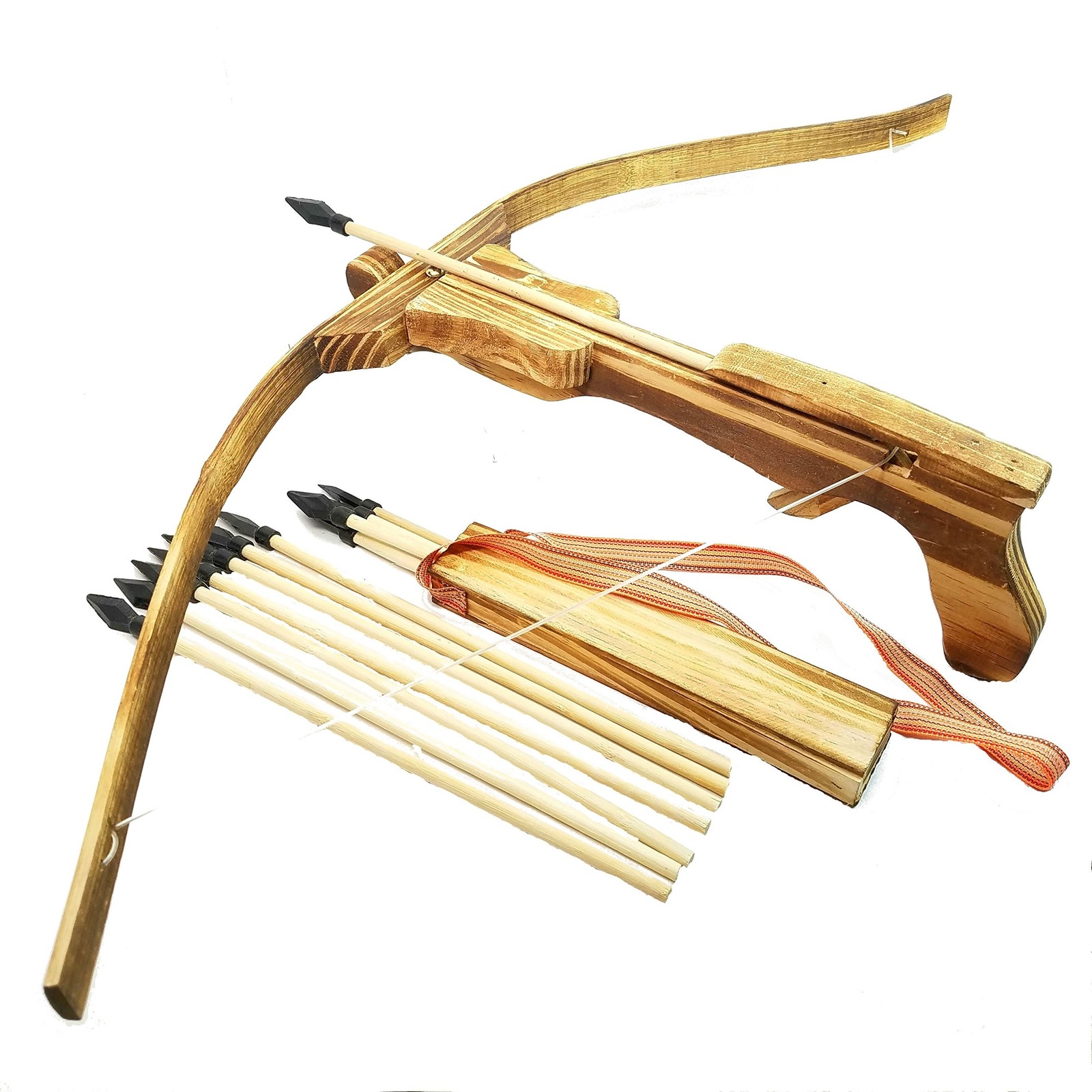 Adventure Awaits! - Handmade Crossbow Set - 10 Wood Arrows and Wood Quiver In...