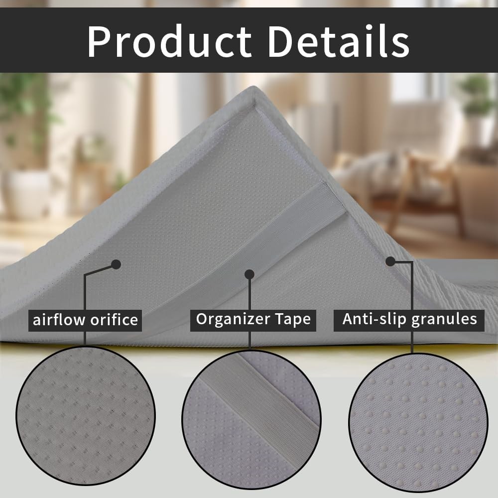 Professional Quality Memory Foam Massage Topper 73x24x2 - Removable & Easy Care