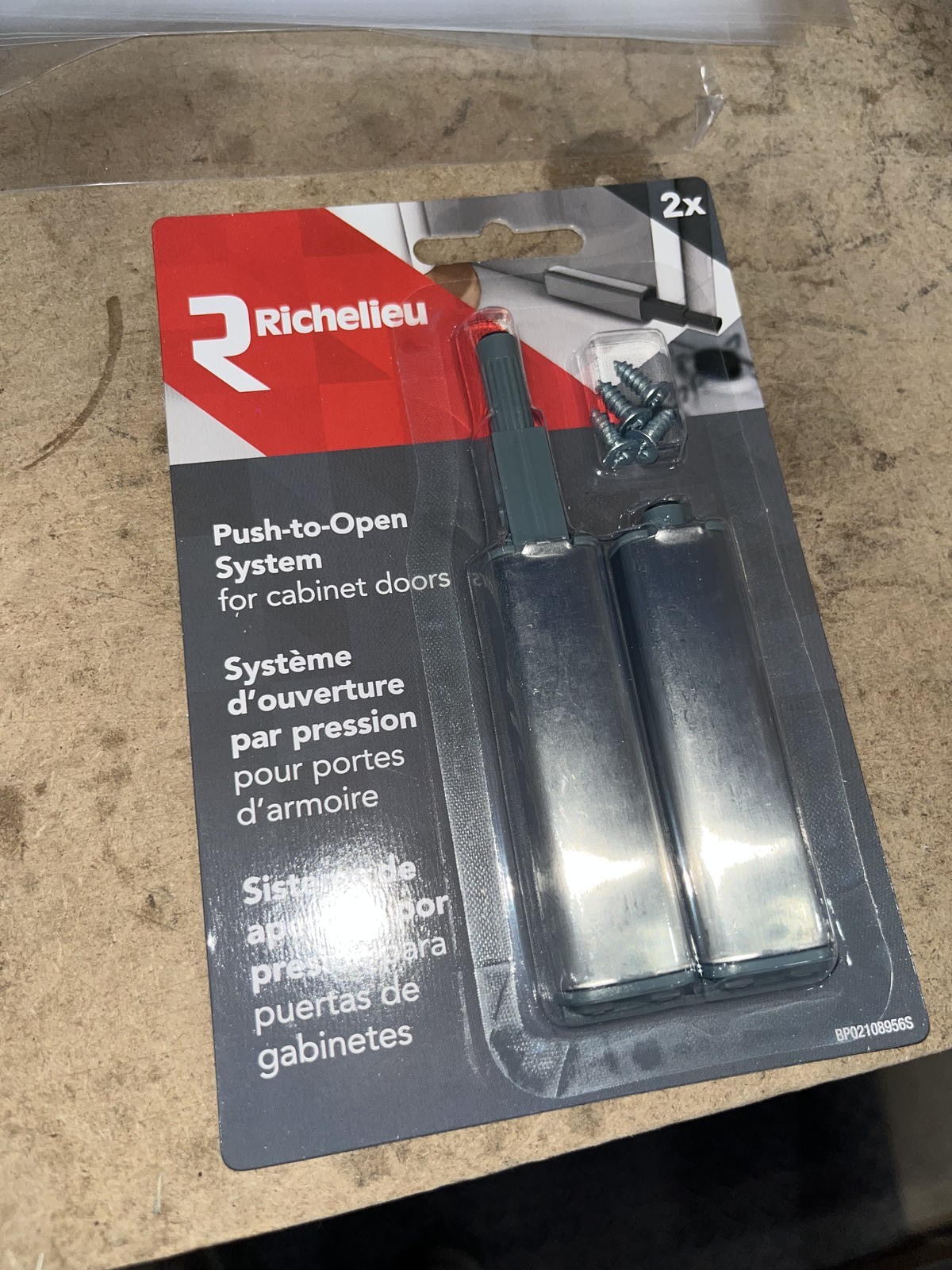 (5-Pack) Richelieu Cabinet Door Damper Push to Open (10 Units Total) BP02108956S