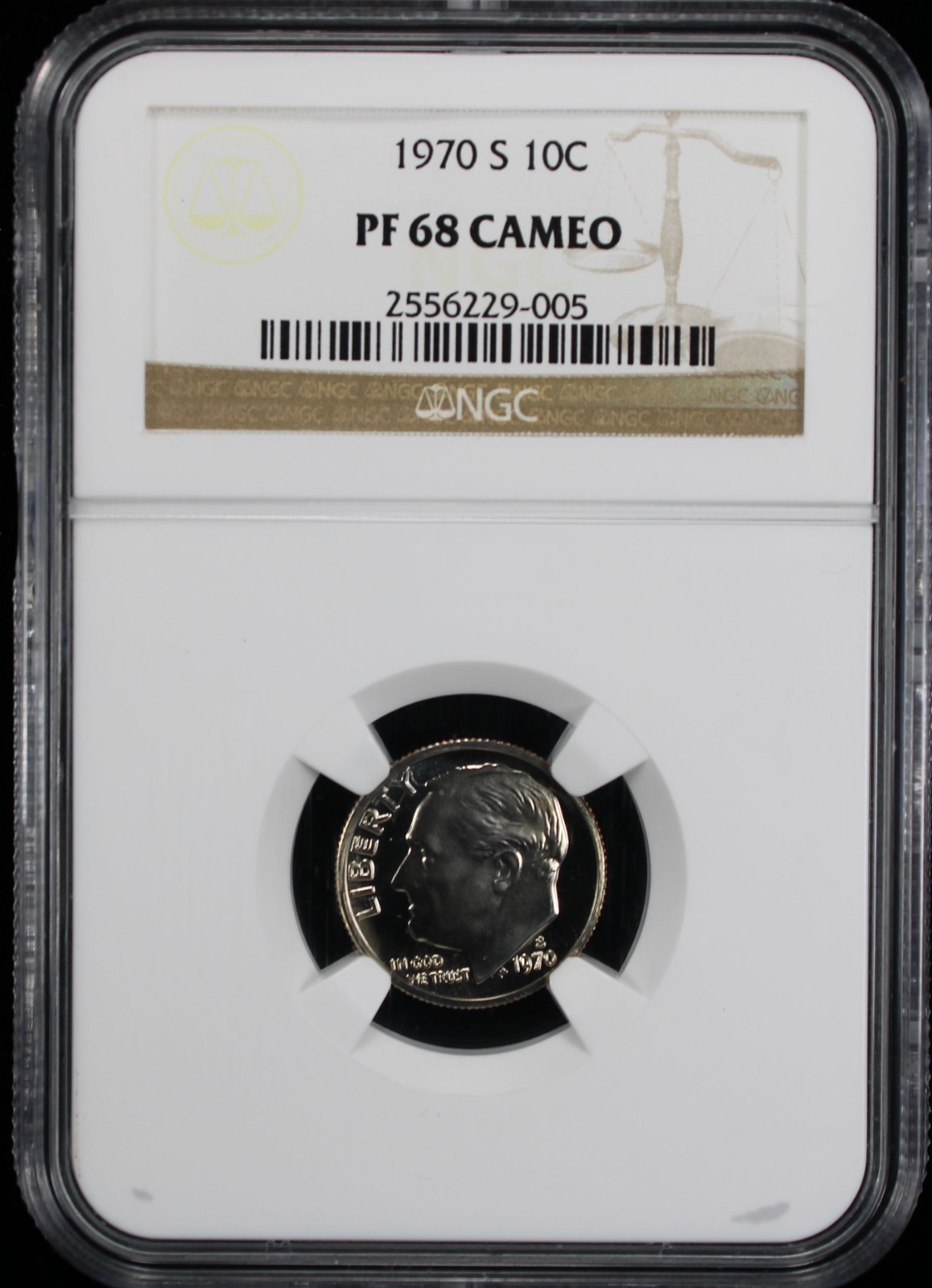 1970-S Proof Roosevelt Dime 10c NGC PF68 UC Ultra Cameo