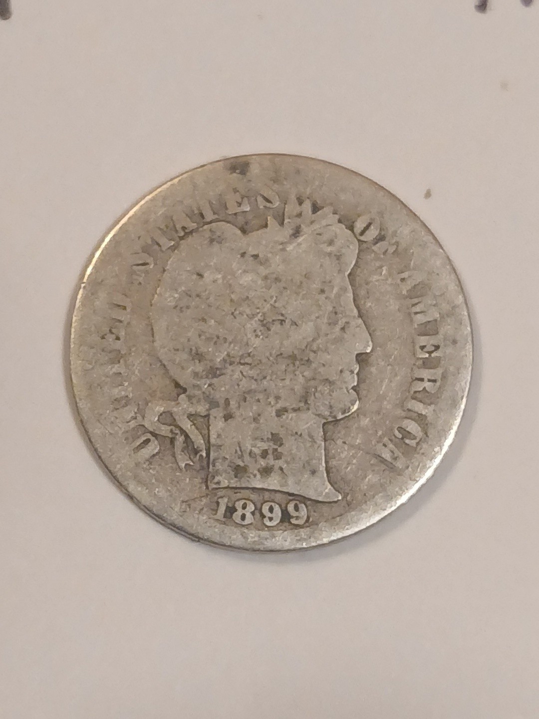 1899 (P) Barber Dime - 90% Silver US 10c Coin About Good
