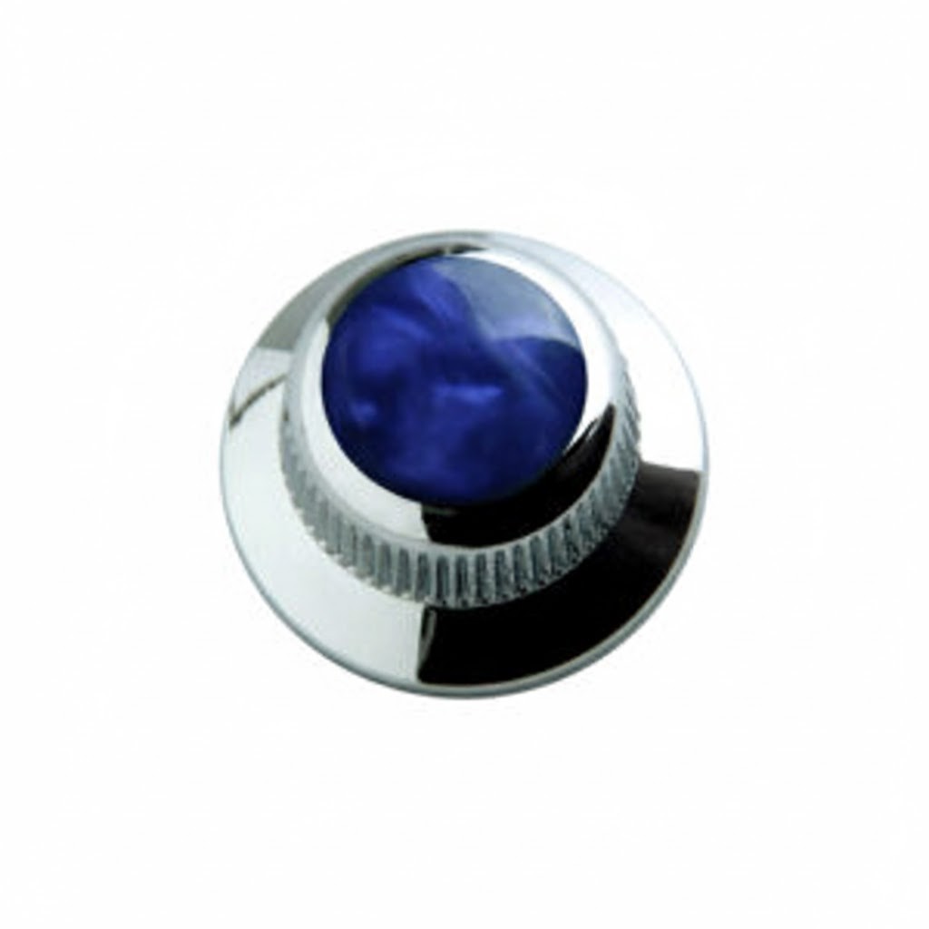 NEW Q-Parts UFO Knob, BLUE PEARL ON CHROME, KCU-0758