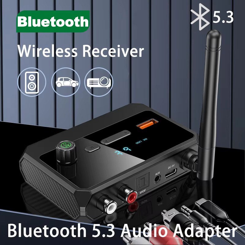 Toslink Optical/Coaxial/RCA Aux Audio Bluetooth Receiver for Headphone/Speaker