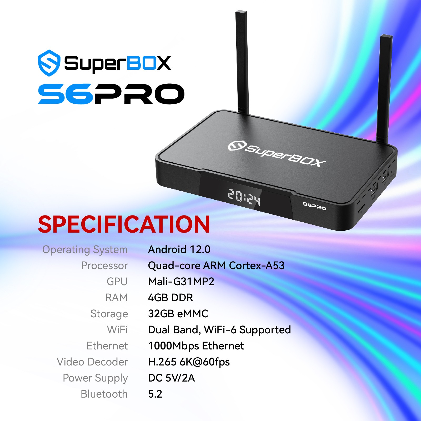 SuperBox S6 Pro BOX - Authorized Distributor - Free Shipping Android 12