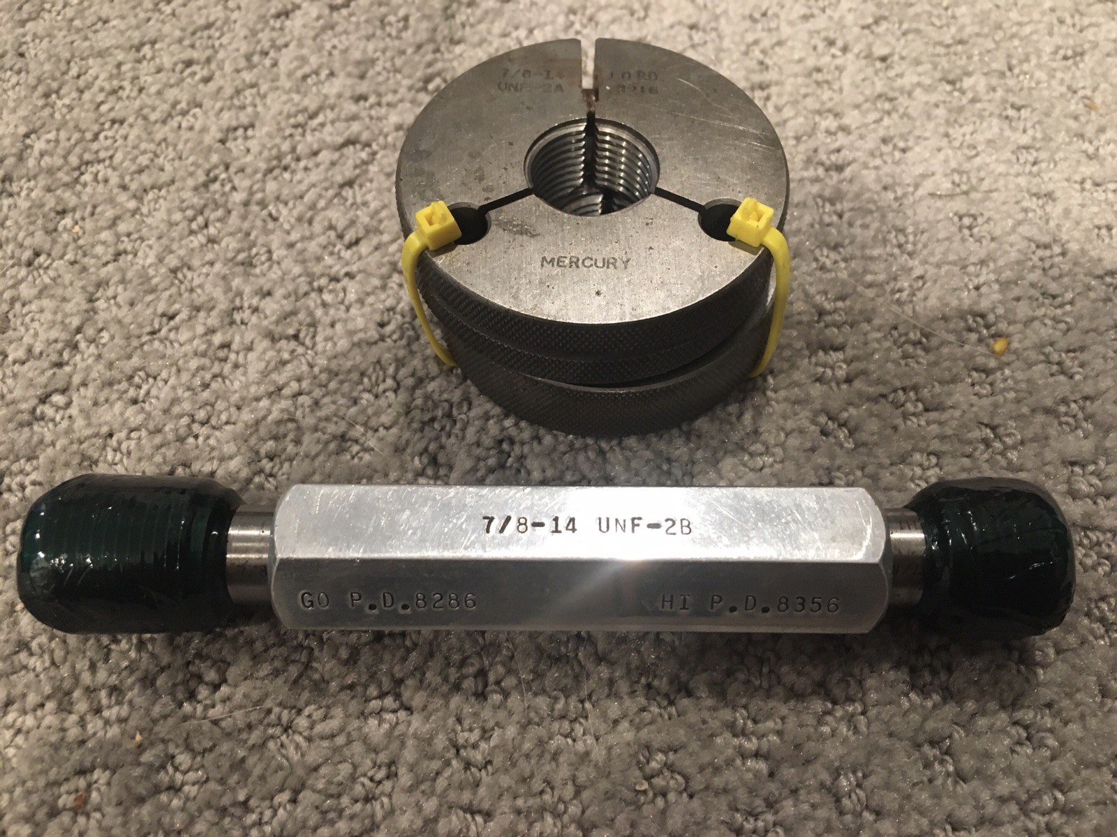 7/8-14 UNF Ring And Plug Thread gage Set USA Made