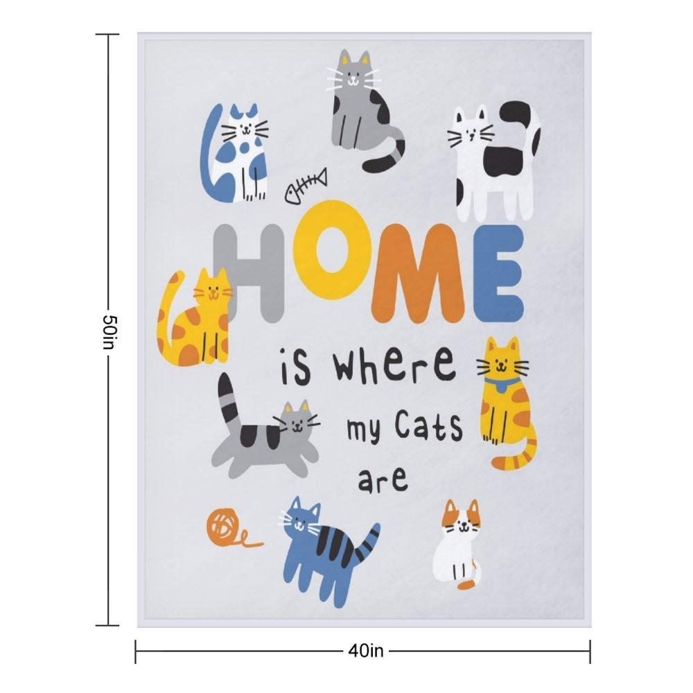 40 x 50 INCHES Illustrations Graphics Front Print Flannel Throw Blanket 6364-9