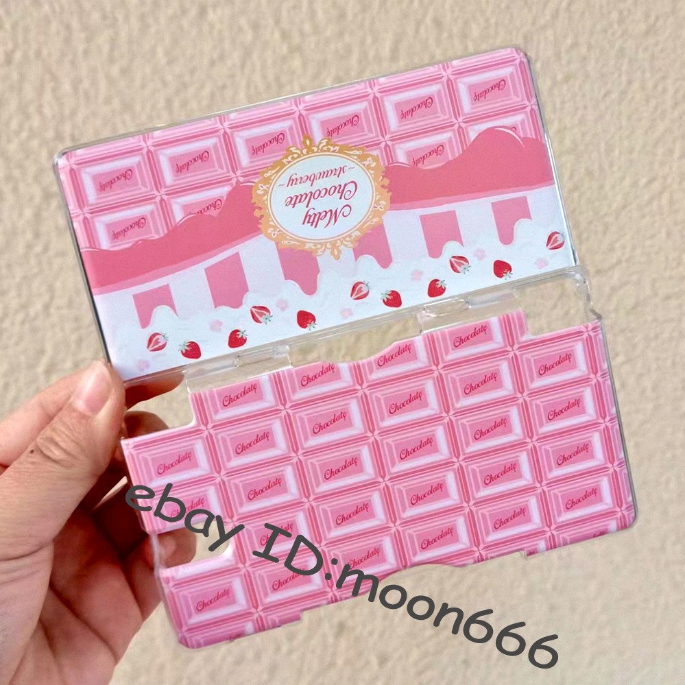 Rare Melty Chocolate Strawberry Case for Nintendo series - Kawaii Pink DIY Cover