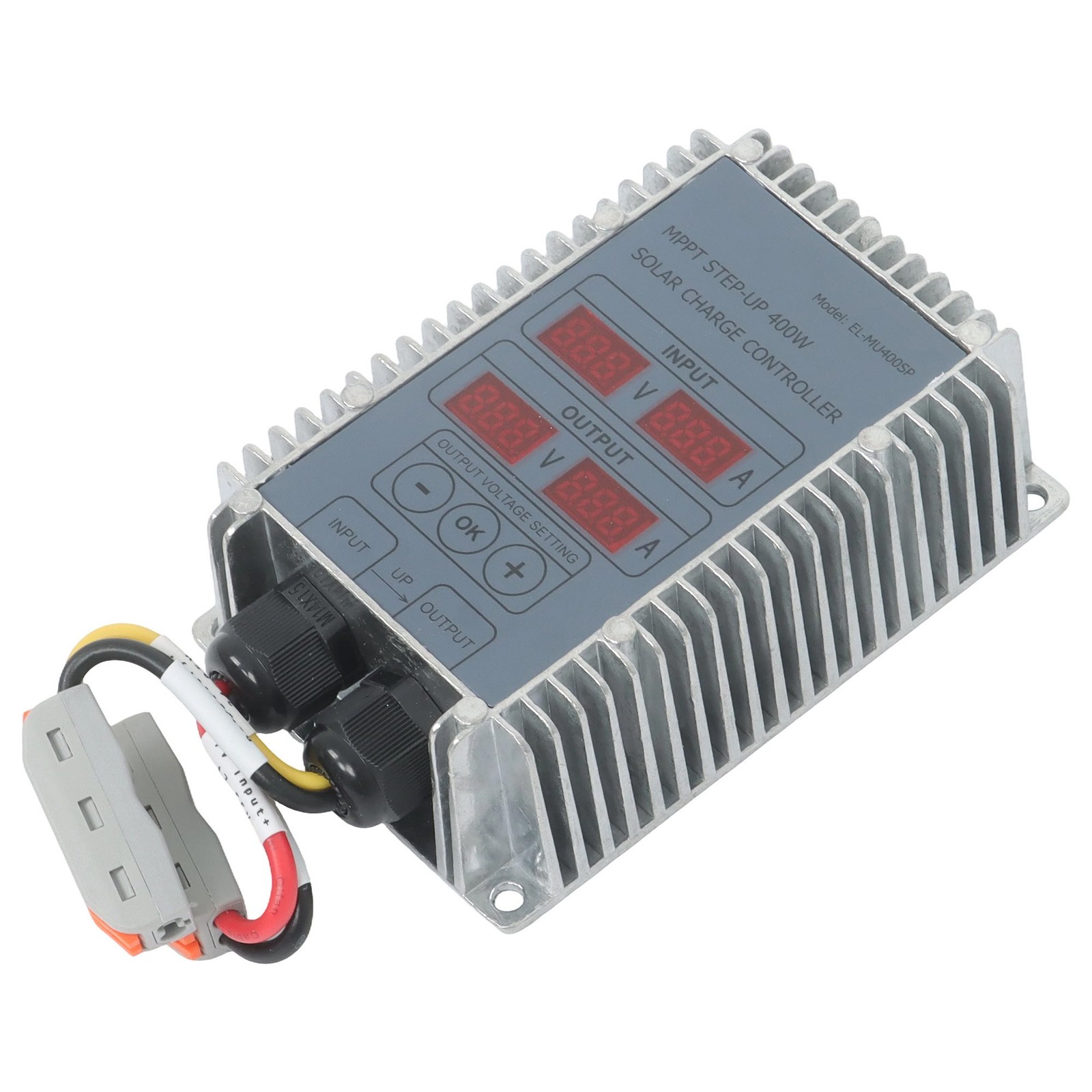Waterproof MPPT Solar Charger 400W 24-85V Step Up LED Display Adjustable