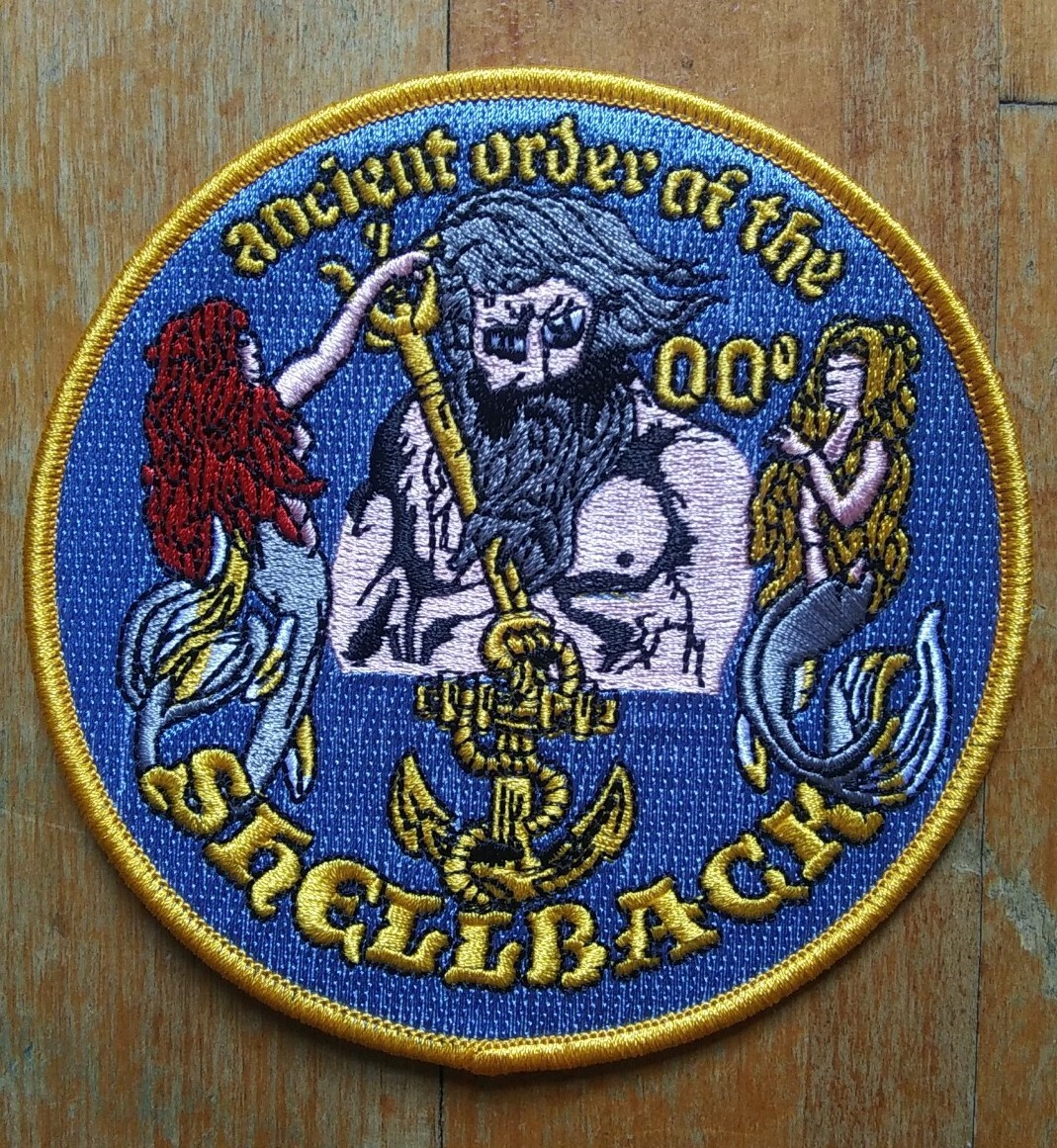 PATCH Shellback King Neptune Embroidered Iron On Navy Collectors