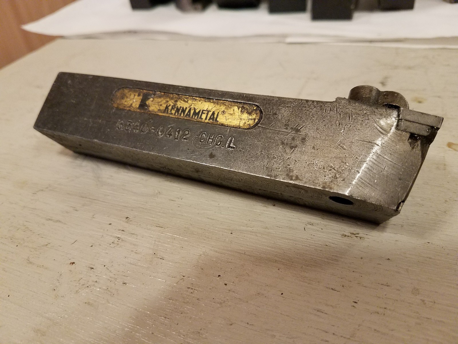 Kennametal 6340-0412 CHG.L Lathe Turning Tool, 6" OAL & 1-1/8" x 1" Shank
