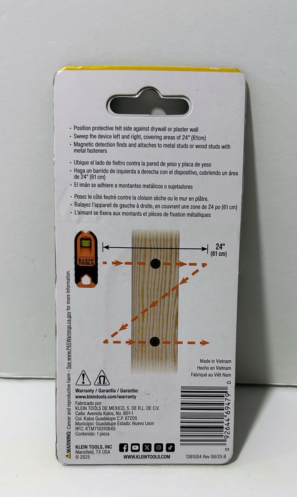 Klein Tools MSF100 Magnetic Stud Finder