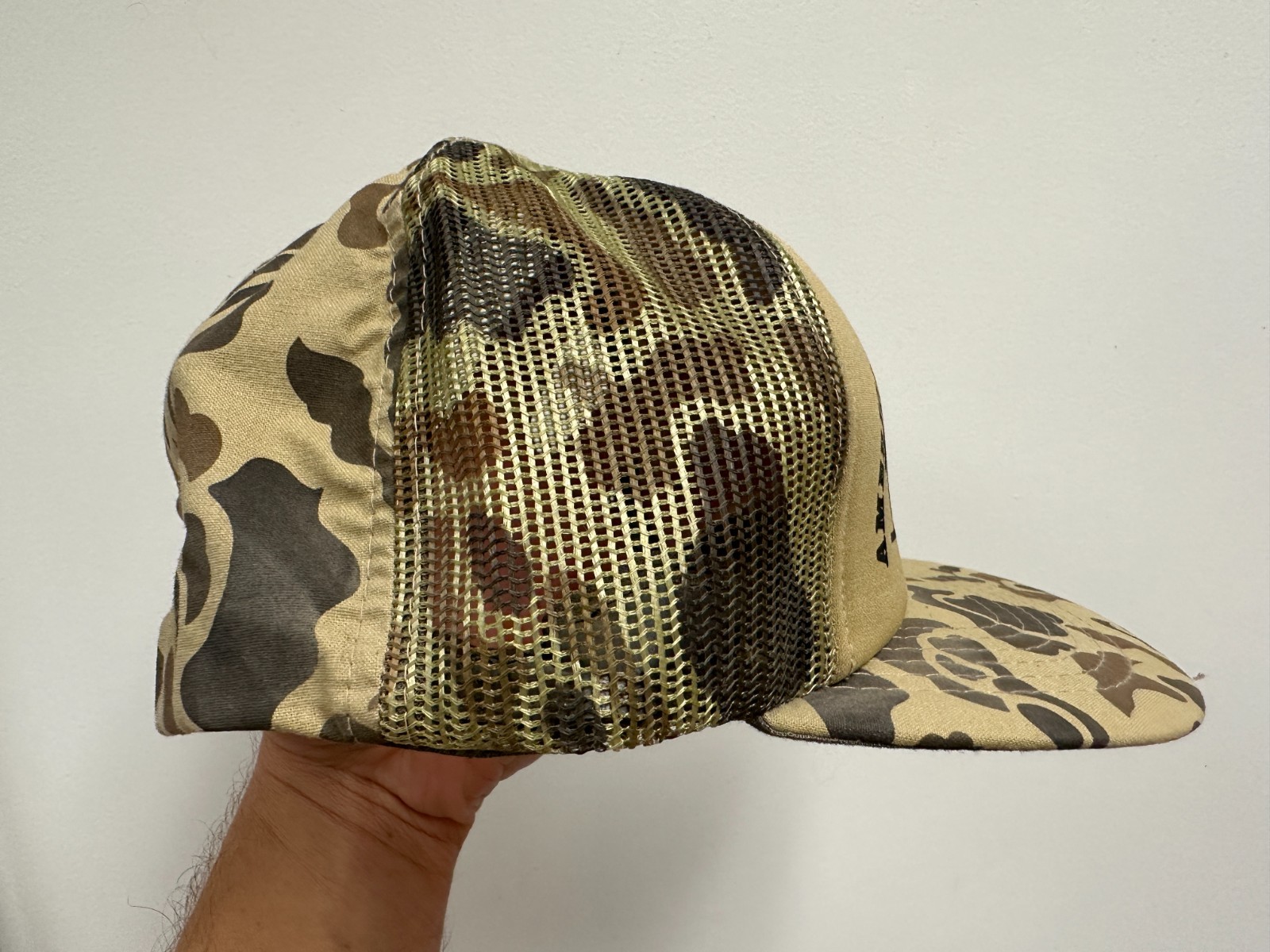 VTG 80s American Wild Turkey Society Snapback Hat Cap Camo Federation Foam Truck
