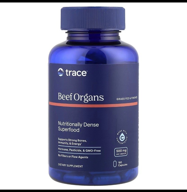 Trace Minerals Beef Organs 180 Capsules Immune Heart Energy 04/2028 EXP New