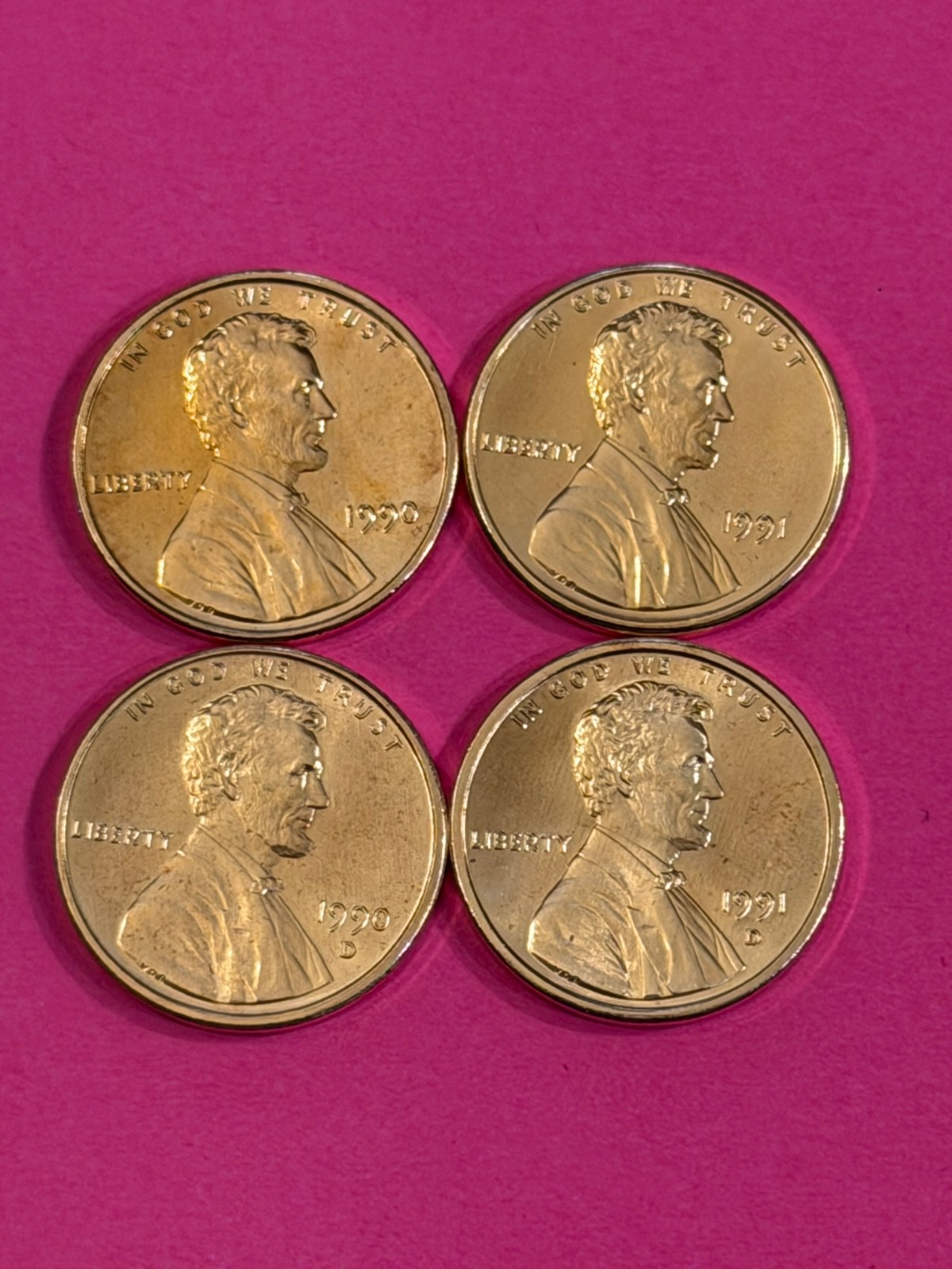 COIN PENNY 1990 PD 1991 PD FREE SHIPPING
