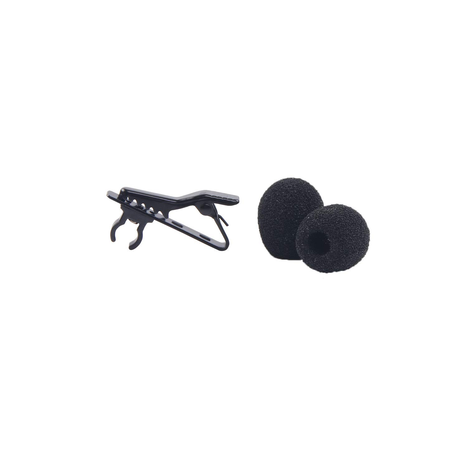 AUGSUN 18Pcs Lapel Microphone Clips Replacement Kit, 6Pcs Mini, black
