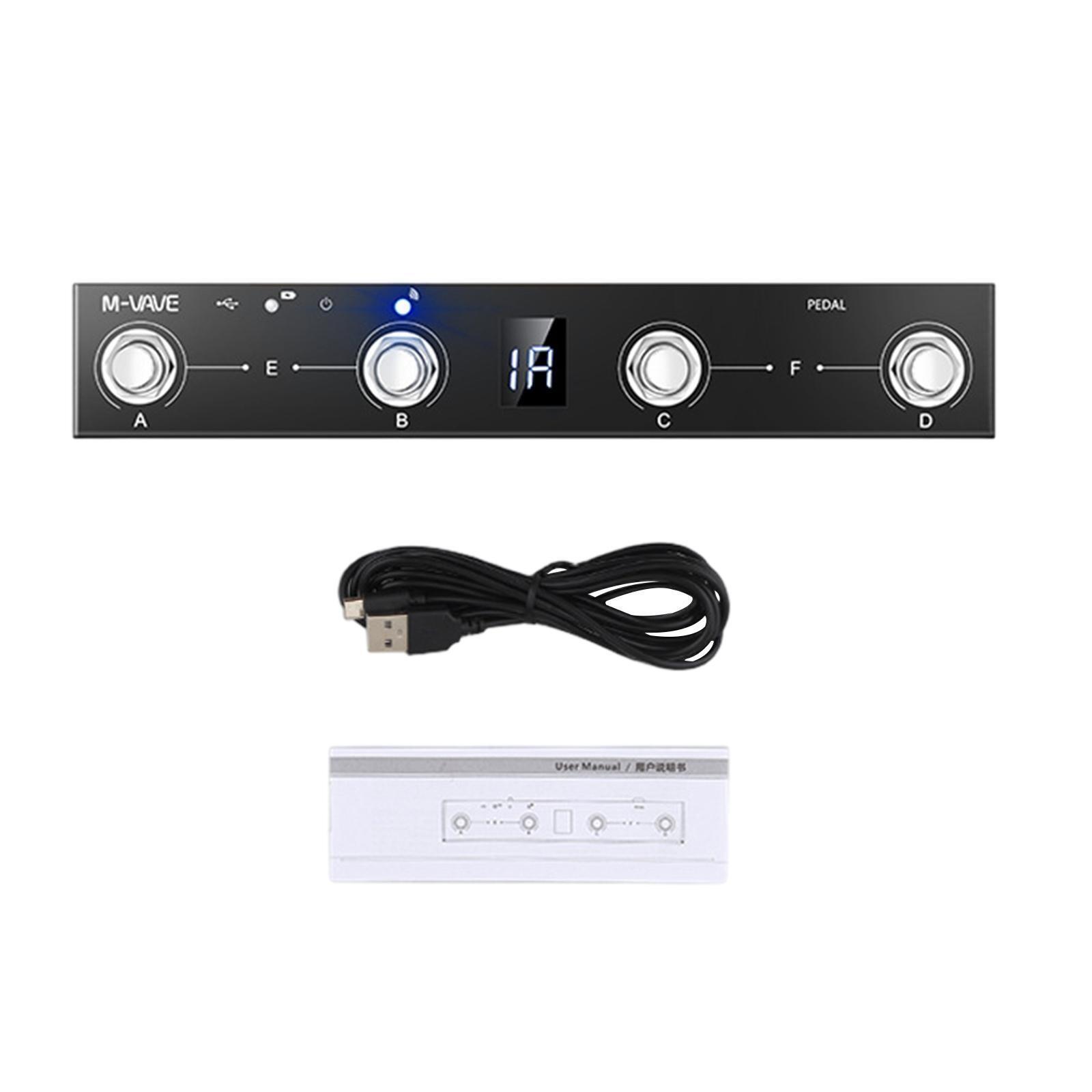 BT MIDI Controller 4 Buttons Footswitch support USB MIDI Foot 2024 US