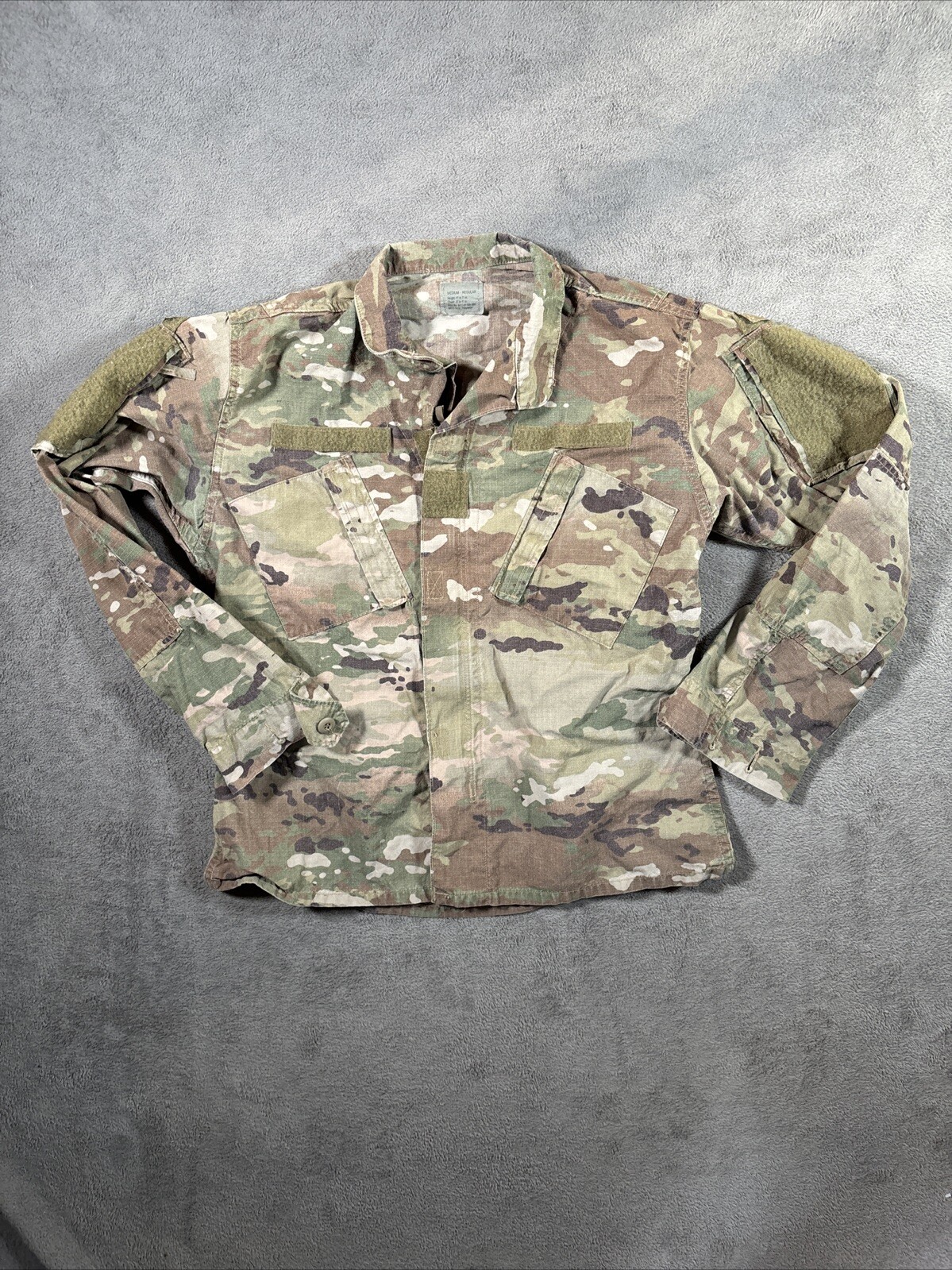 Military Army Camo Coat Shirt Mens Medium Regular Zip Up Tactical Warm Weather