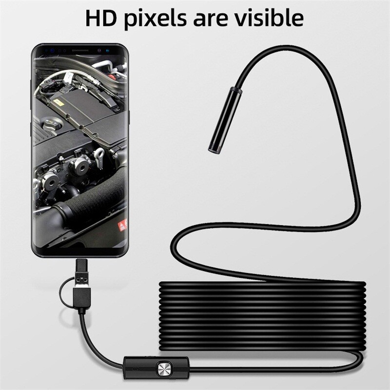 6LED USB Snake Endoscope Borescope Inspection Camera Scope for Android Type C
