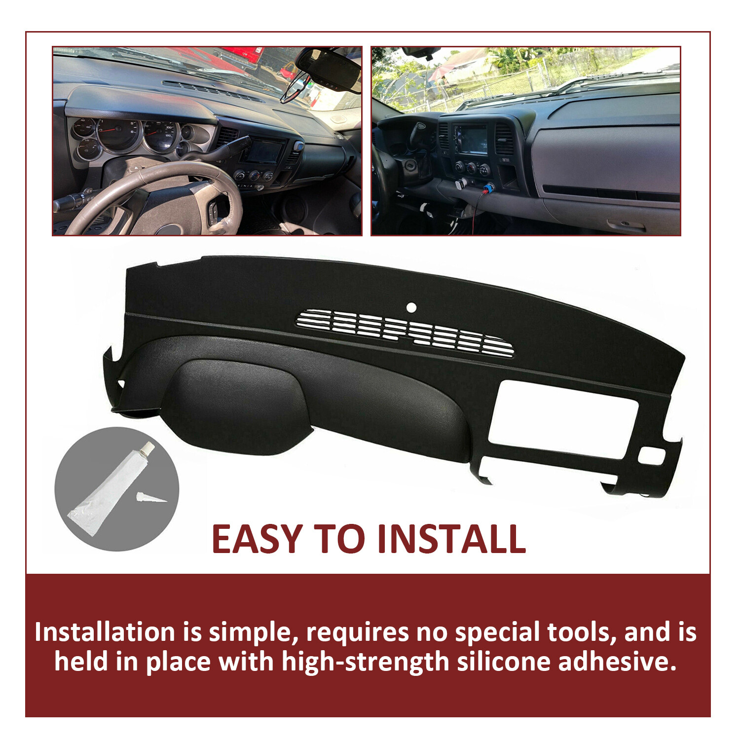 Complete Black Dash Board Cover Cap For 07-14 Silverado LS LT WT Sierra SL SLE
