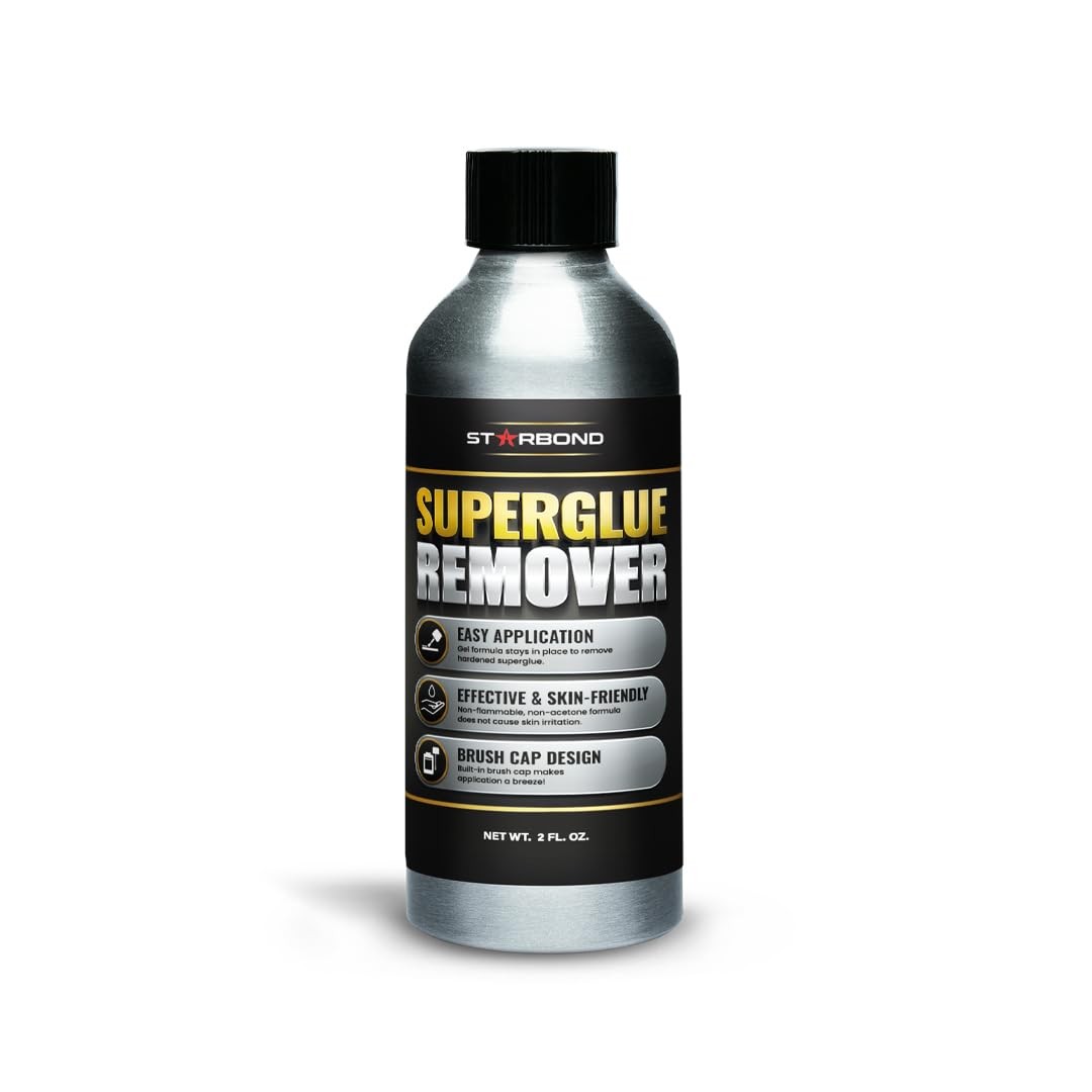 2 oz. Super Glue Remover – Dissolves Adhesive – CA Glue Debonder with Easy Br...
