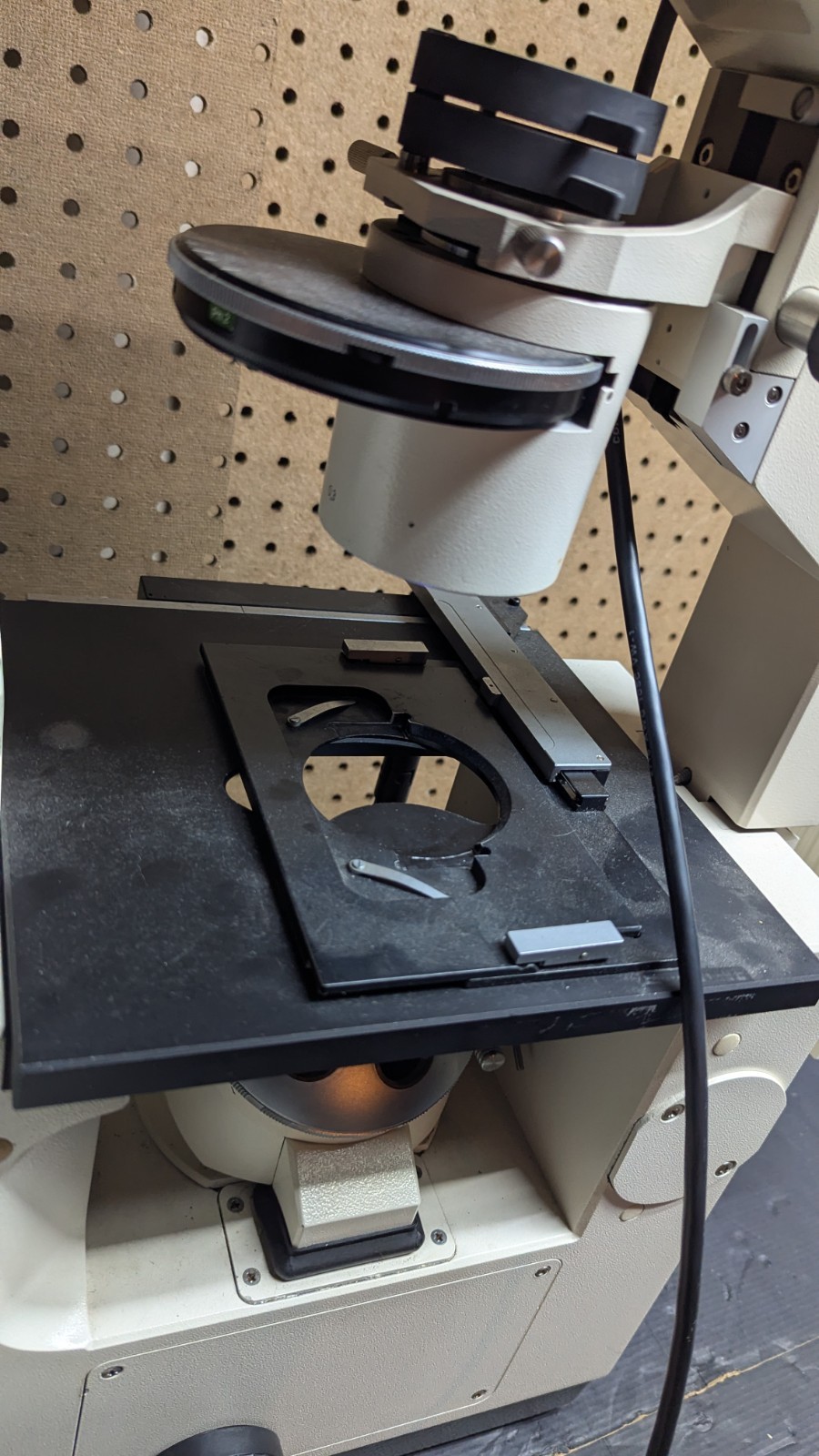 *UNTESTED* Zeiss Axiovert 35 Inverted Fluorescence Microscope With Power Supply
