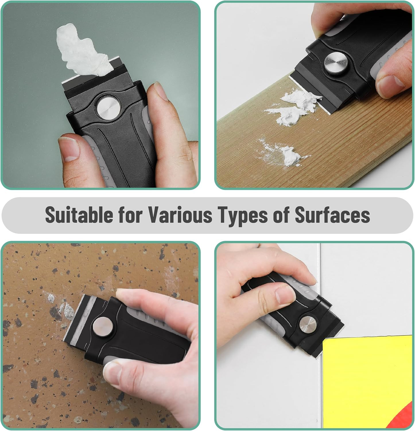 Bates- Razor Blade Scraper Scraper Set with 10 pcs Extra Blades Grey