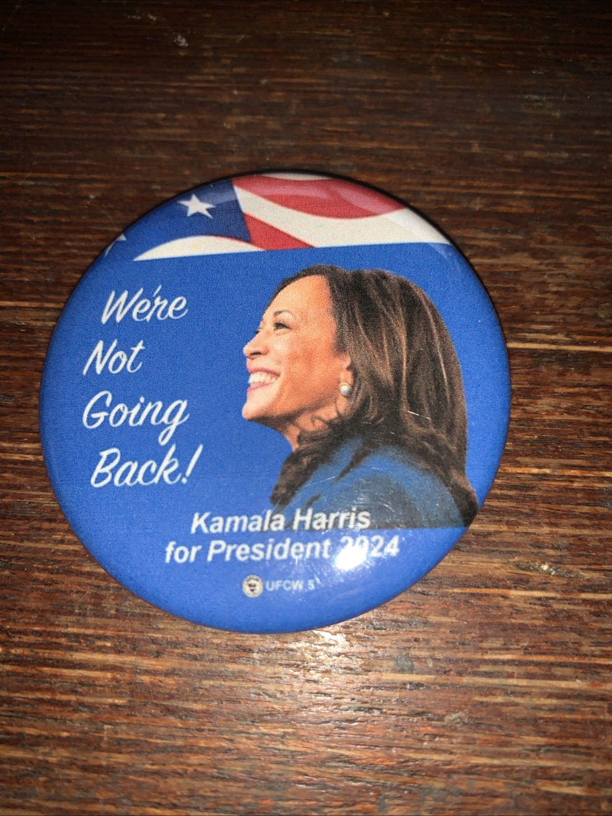 2024 Kamala Harris Not Going Back Political Campaign Pinback Button