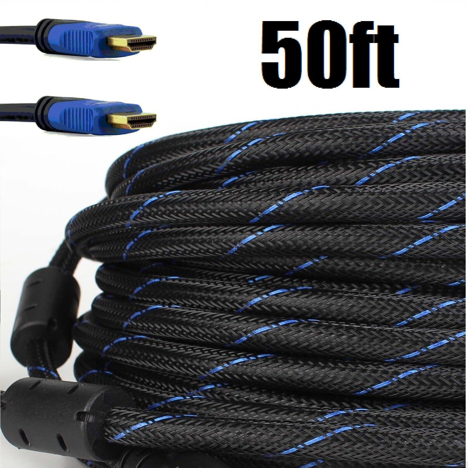 50 FT 50' Ft High Speed HDMI Ethernet M/M 3D Cable 1080p HDTV PS3 xBox DVD M-M