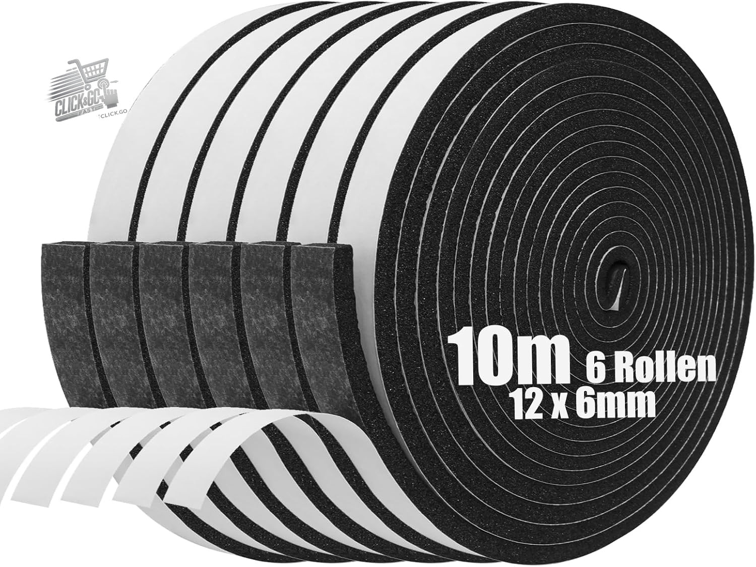 Foam Tape, Self Adhesive Foam Strip 12mm (Width) X 6mm (Spe