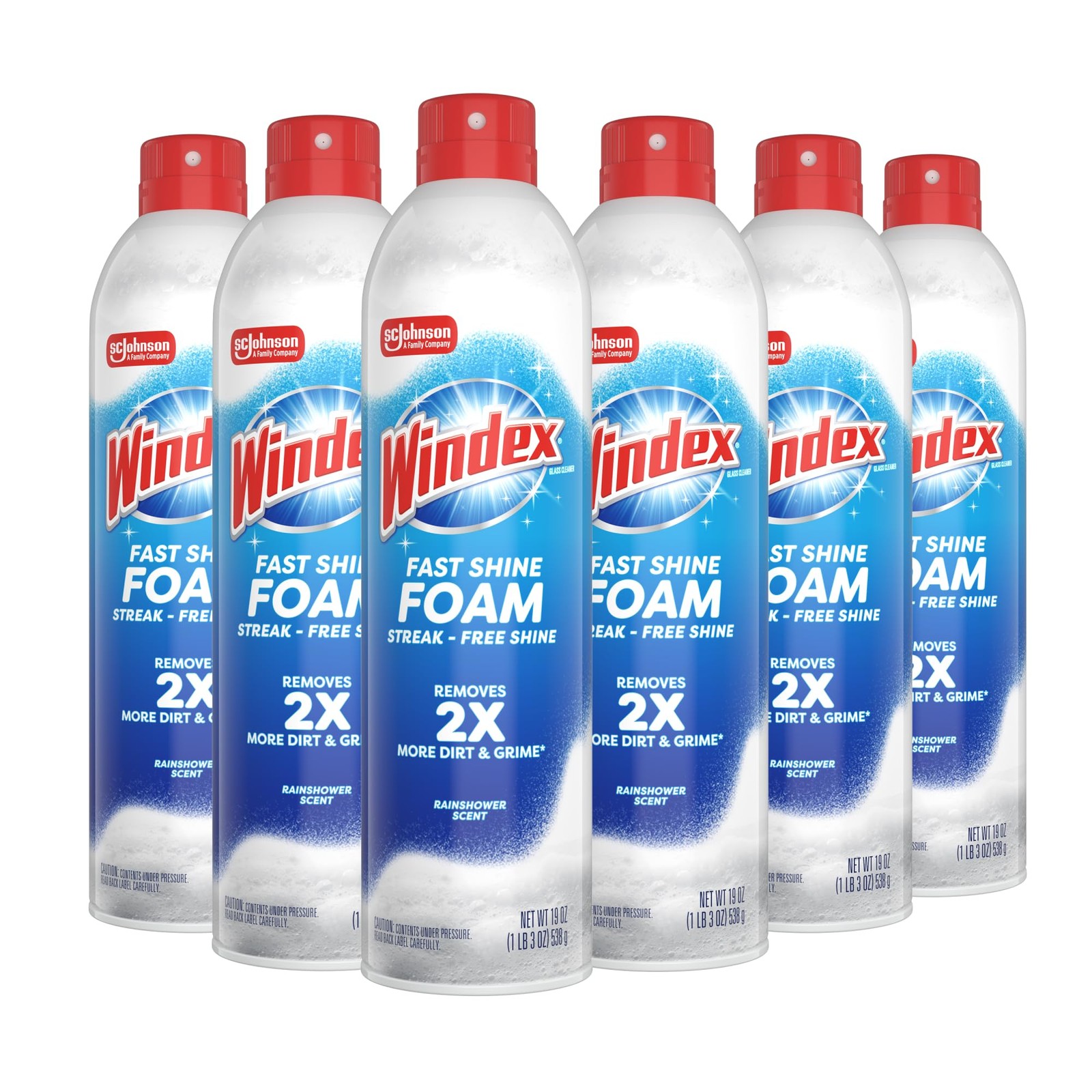 Windex Fast Shine Foam Glass Cleaner, No-Drip Windows, Doors, Mirrors &...