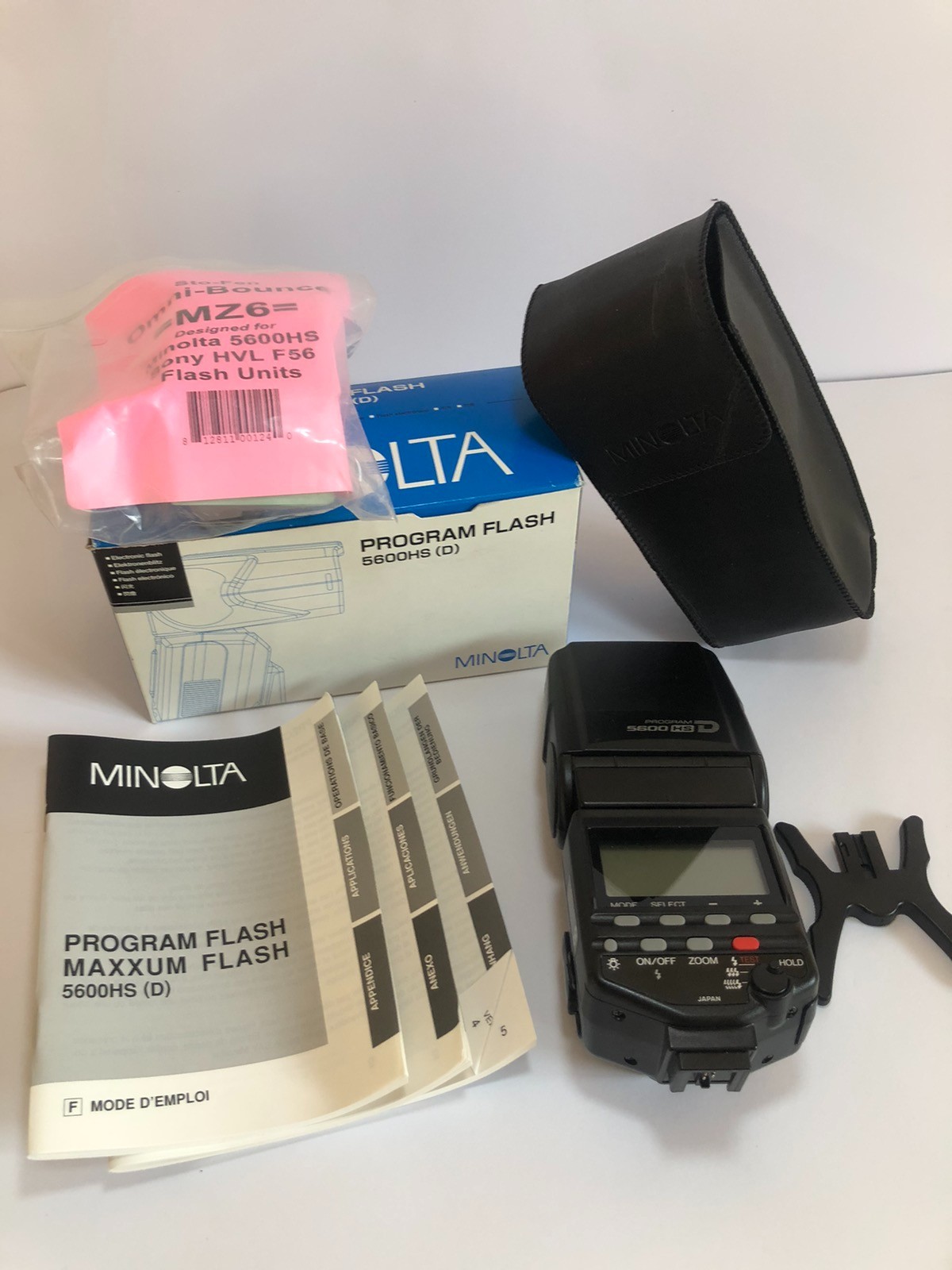 Minolta Program Flash 5600HS(D) Excellent Tested CIB + Sto-Fen