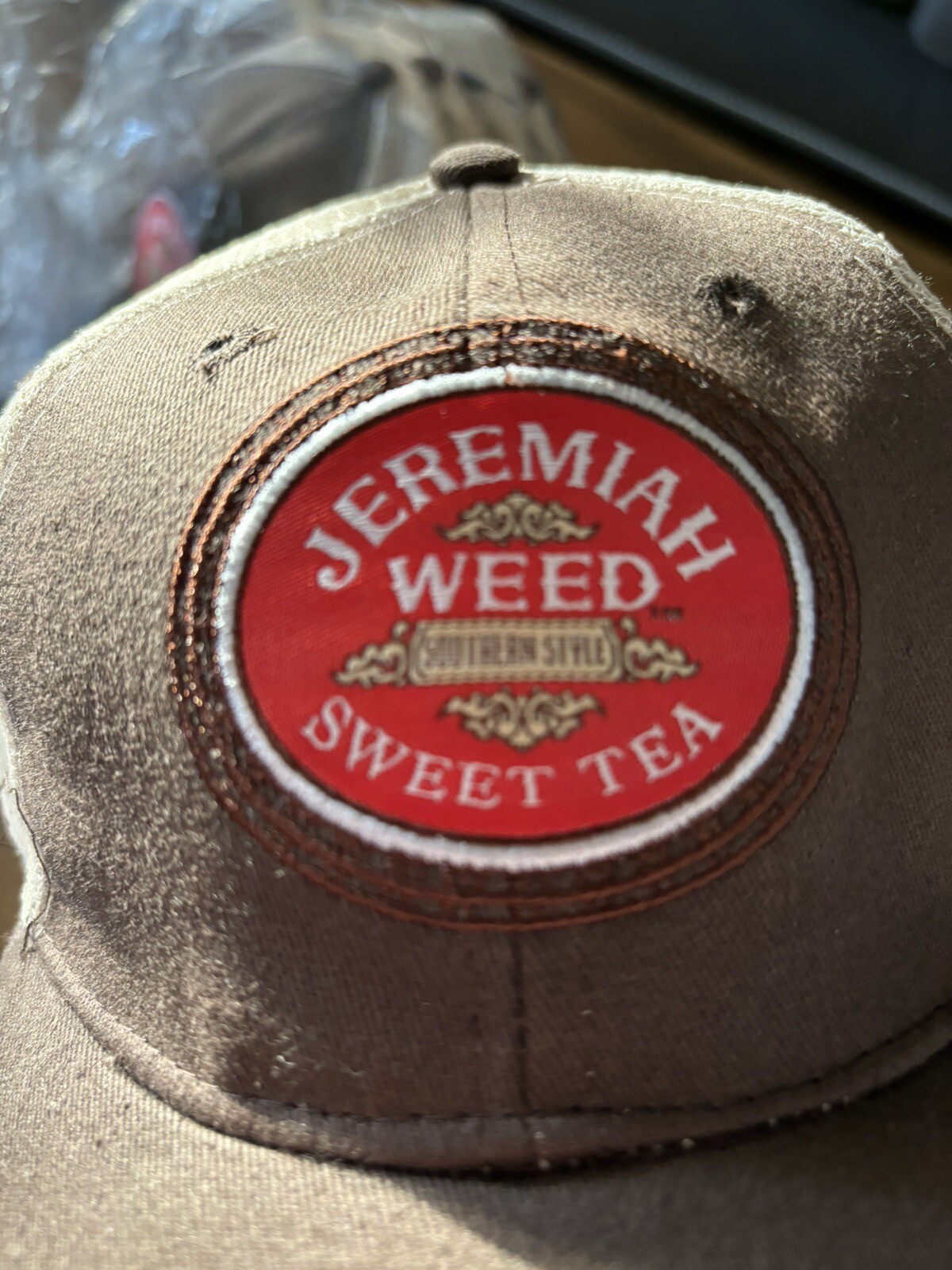 Jeremiah Weed Southern Style Sweet Tea Embroidered Brown Trucker Hats O/S NEW