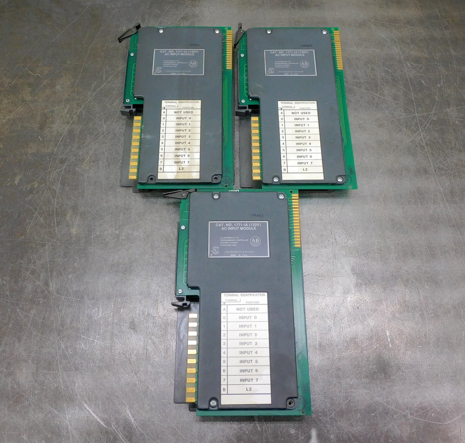 Allen-Bradley 1771-1A AC Input Module 120V 50/60 Hz Lot of Three (3)