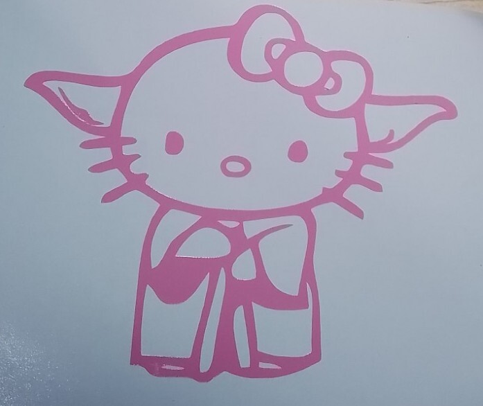 Hello Kitty YODA star wars obi won kenobi sticker Decal in/outdoor permanent