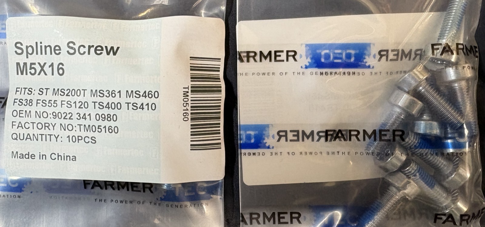 10 Pack  Spine Screw M5x16 For Stihl Chainsaws 9022 341 0980 for Stihl