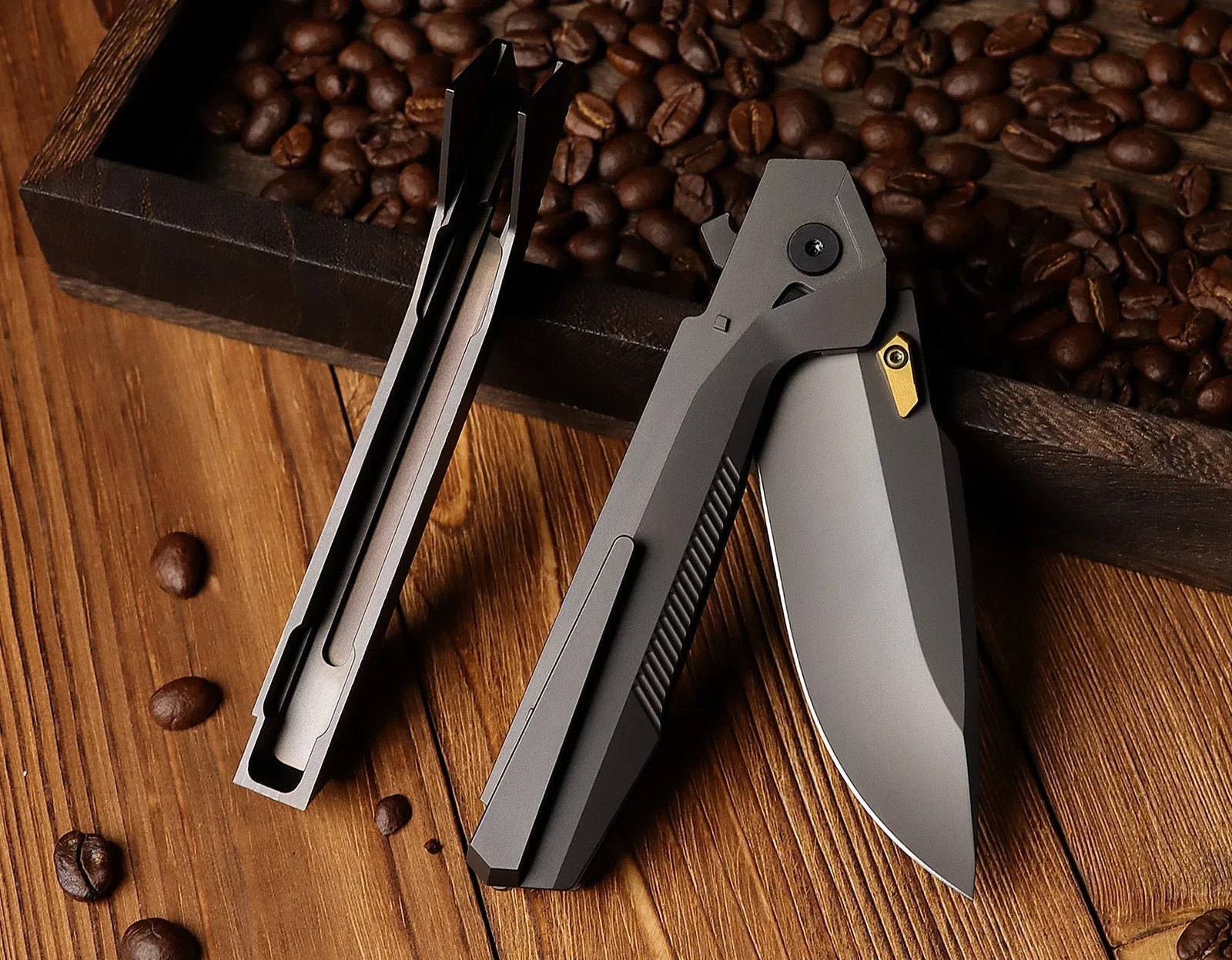 REMETTE RT-WK1 Folding Knife 3.5" Bohler M390 Steel Blade Black Titanium Handle