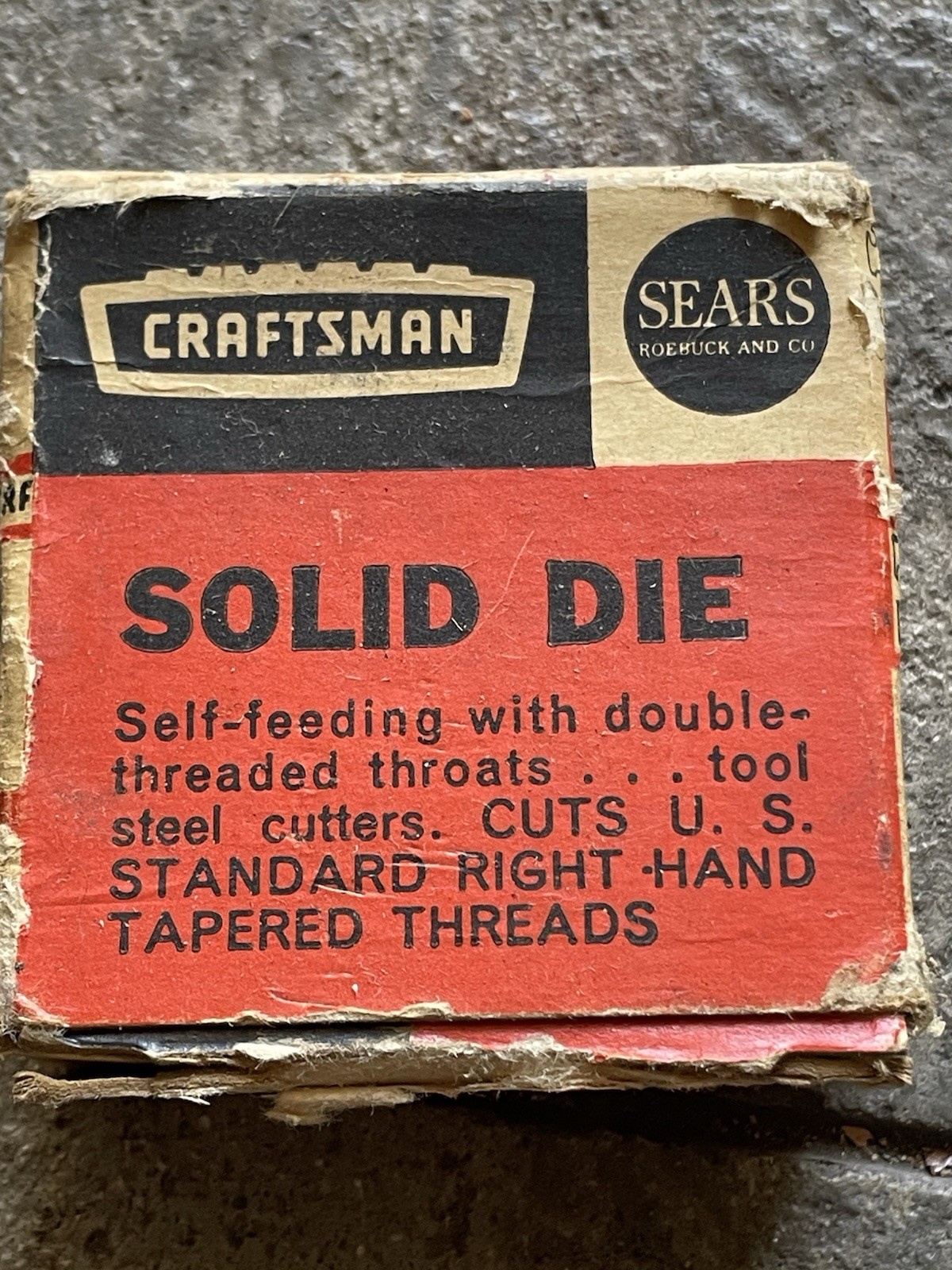 NOS Craftsman pipe threading die 1S-1/4"-18 NPT die