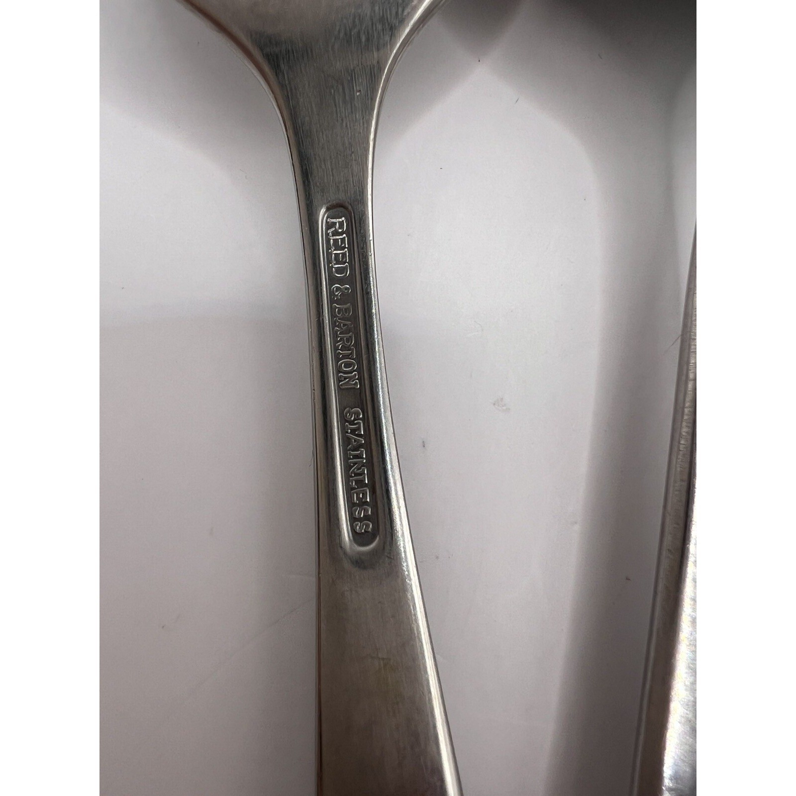 Vtg 4-Reed & Barton Serving Spoons + Serving Fork Stainless