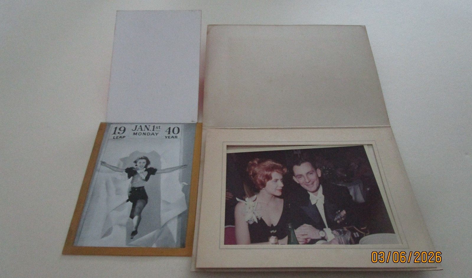 ELEANOR POWELL PHOTO &  CARD  NYU MILITARY BALL 1959  PERSONAL 1940 2 PCS