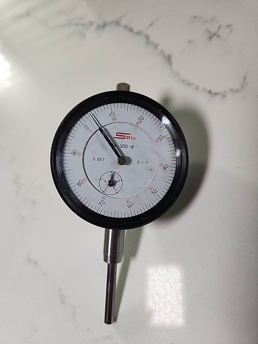 MACHINIST DIAL INDICATOR,SPI 24-300-6 0.001 Graduation 0-100 Dial Reading