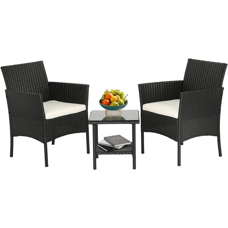 Outdoor Furniture Patio Furniture Set of 3 Rattan Patio Chairs Outdoor