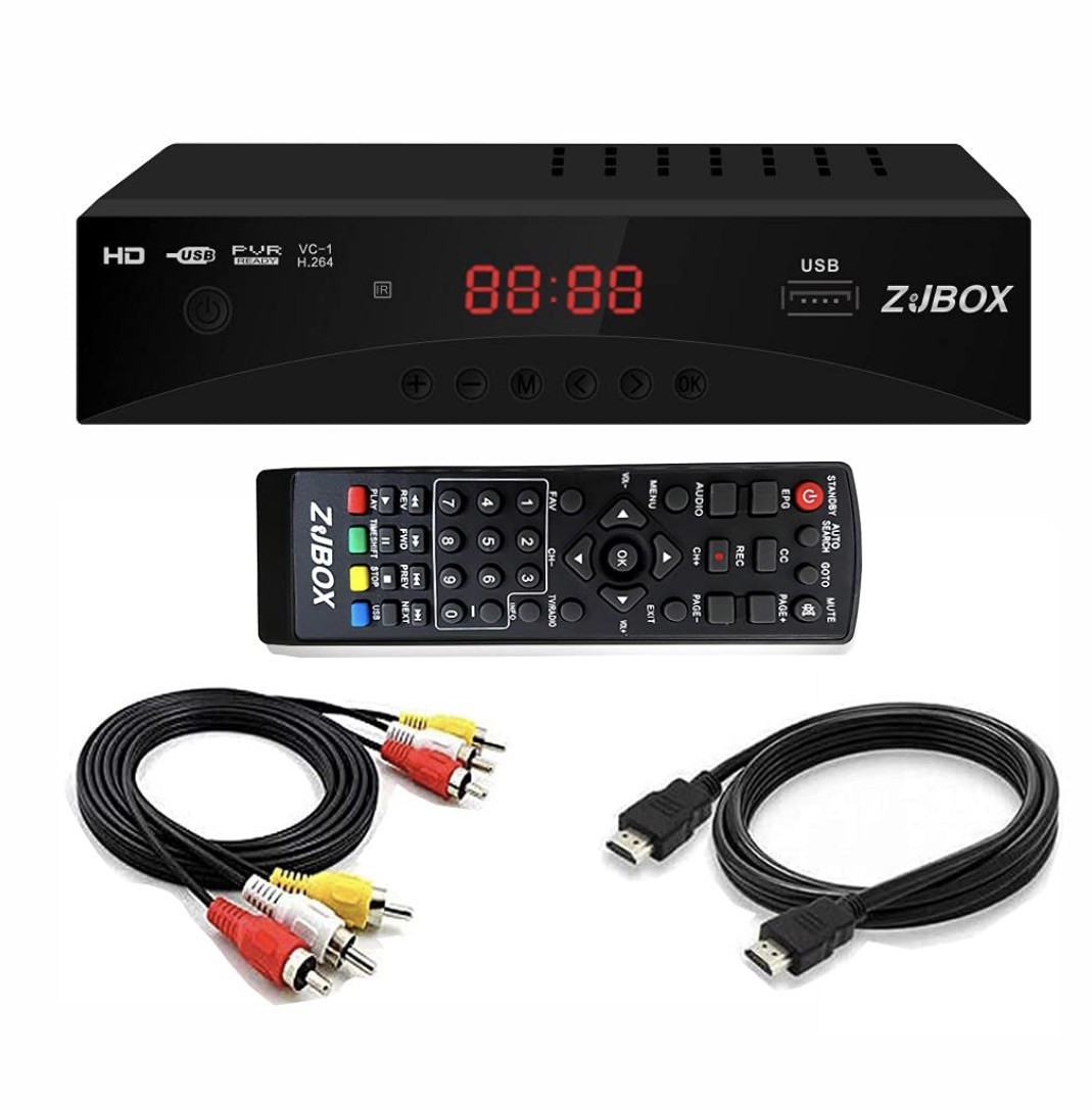 ZJBOX Digital TV Converter Box, ATSC Tv Turner, Analog HDTV Live 1080P, Black