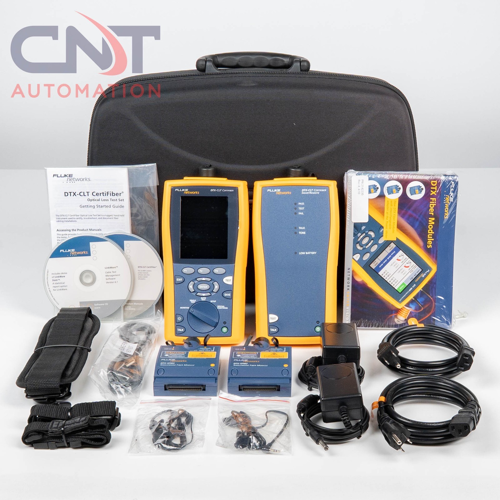 Fluke Networks DTX-CLT CertiFiber OLTS Tester Kit w/ DTX-MFM2 & DTX-SFM2 Modules